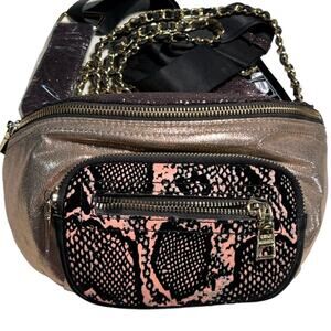 Steve Madden BSummit Pink Snake Convertible Belt Bag